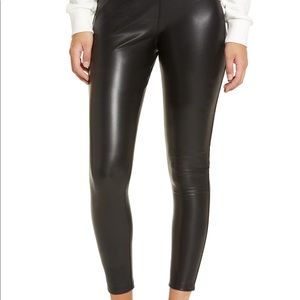 Nordstrom black faux leather mixed leggings